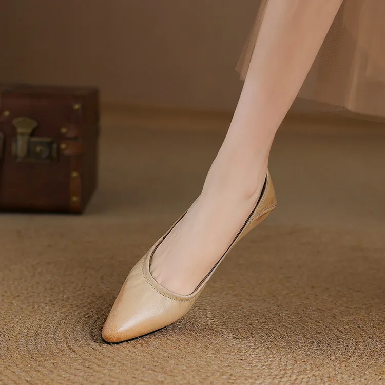 Discontinued - Remaining Sizes - Spring Pointed Toe High Heel Fashion Women's Shoes, Cowhide Comfortable Shoes 3-25k
