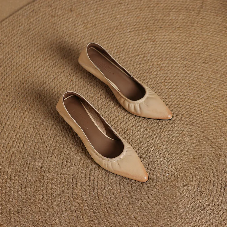 Discontinued - Remaining Sizes - Spring Pointed Toe High Heel Fashion Women's Shoes, Cowhide Comfortable Shoes 3-25k