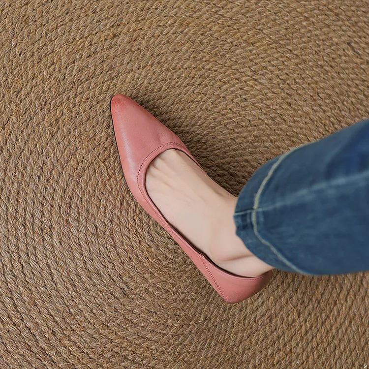 Discontinued - Remaining Sizes - Spring Pointed Toe High Heel Fashion Women's Shoes, Cowhide Comfortable Shoes 3-25k