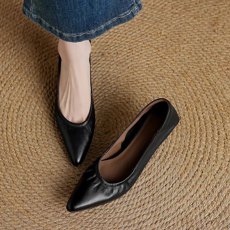 Discontinued - Remaining Sizes - Spring Pointed Toe High Heel Fashion Women's Shoes, Cowhide Comfortable Shoes 3-25k