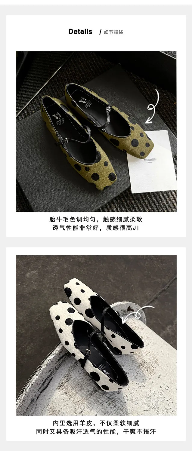 Spring single shoes, square toe, low heel, buckle, fashion color-block women's shoes, 3-25v