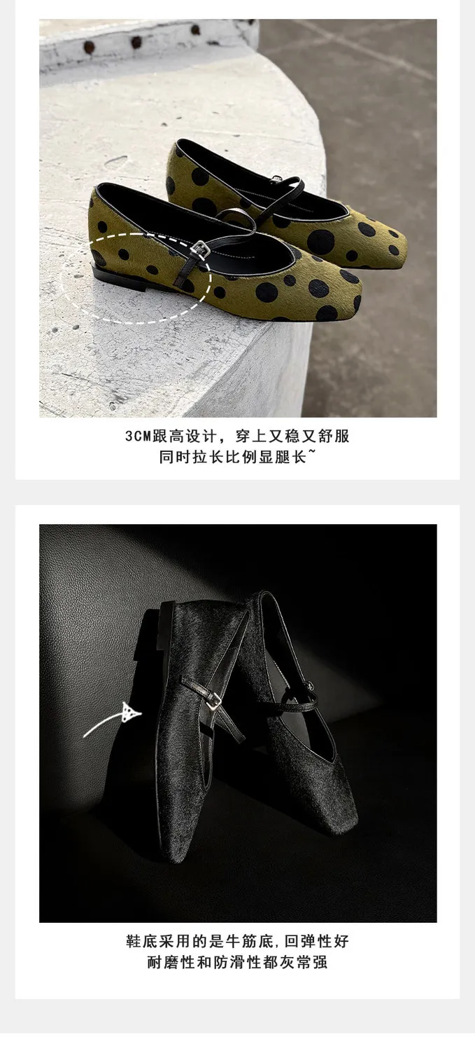 Spring single shoes, square toe, low heel, buckle, fashion color-block women's shoes, 3-25v