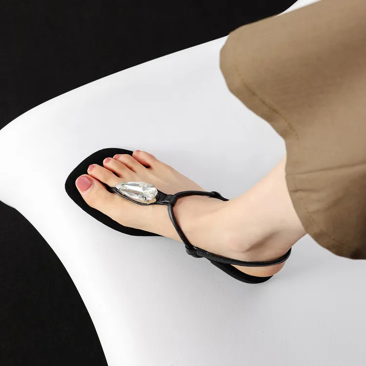 Summer sandals, square toe, wedge heel, cowhide, fashion women's shoes, 3-25z