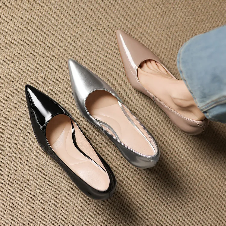 8cm high heel, 3 colors, spring and autumn single shoes, pointed toe, shallow mouth, stiletto heel, slip-on, elegant women's shoes, sizes 3-25L