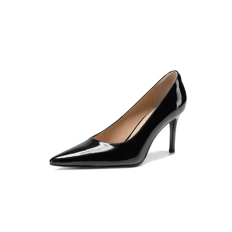 8cm high heel, 3 colors, spring and autumn single shoes, pointed toe, shallow mouth, stiletto heel, slip-on, elegant women's shoes, sizes 3-25L