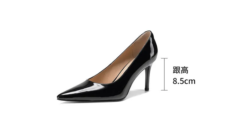 8cm high heel, 3 colors, spring and autumn single shoes, pointed toe, shallow mouth, stiletto heel, slip-on, elegant women's shoes, sizes 3-25L