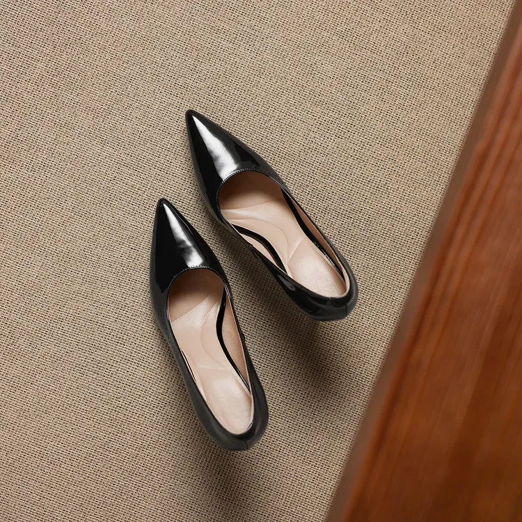 8cm high heel, 3 colors, spring and autumn single shoes, pointed toe, shallow mouth, stiletto heel, slip-on, elegant women's shoes, sizes 3-25L