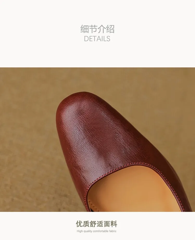 Comfortable and retro-style sheepskin open-back sandals, chunky heels, sheepskin closed-toe mules, Mary Jane shoes.