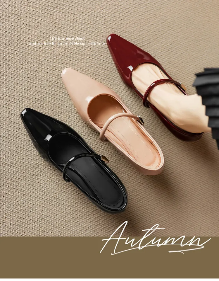 Spring single-shoe square-toe wedge heel sheepskin fashion women's shoes 3-31o