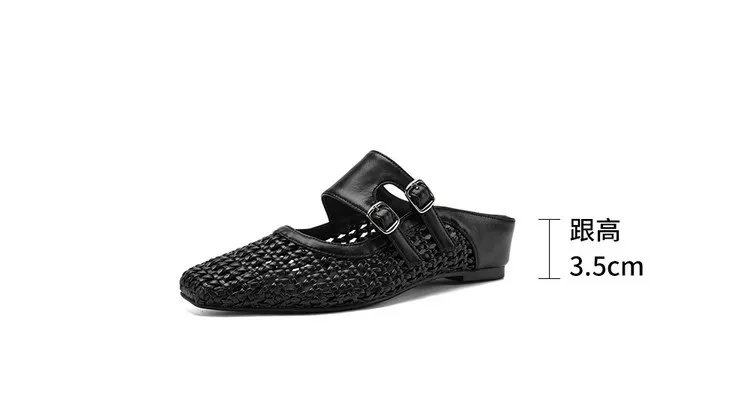 Summer sandals, square toe, wedge heel, openwork woven fashion women's shoes, 3-30w