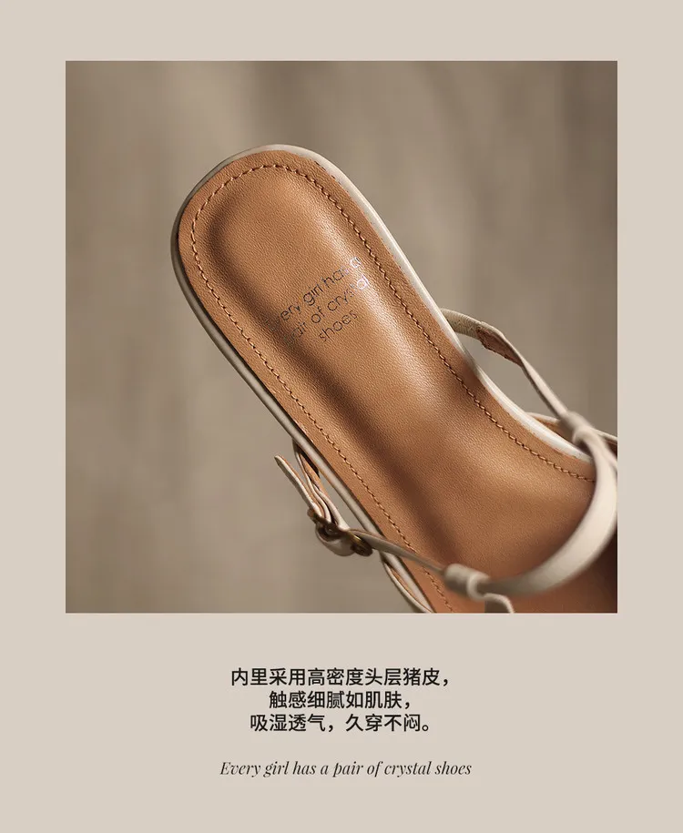 Spring/Summer Pointed Toe Closed Backless Slippers, Sheepskin Fashion Women's Shoes 4-6d