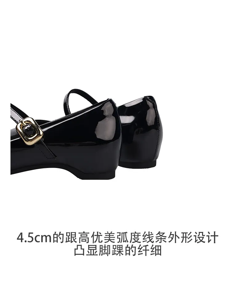 Spring pointed-toe buckle wedge heel fashion sheepskin women's shoes 3-30v