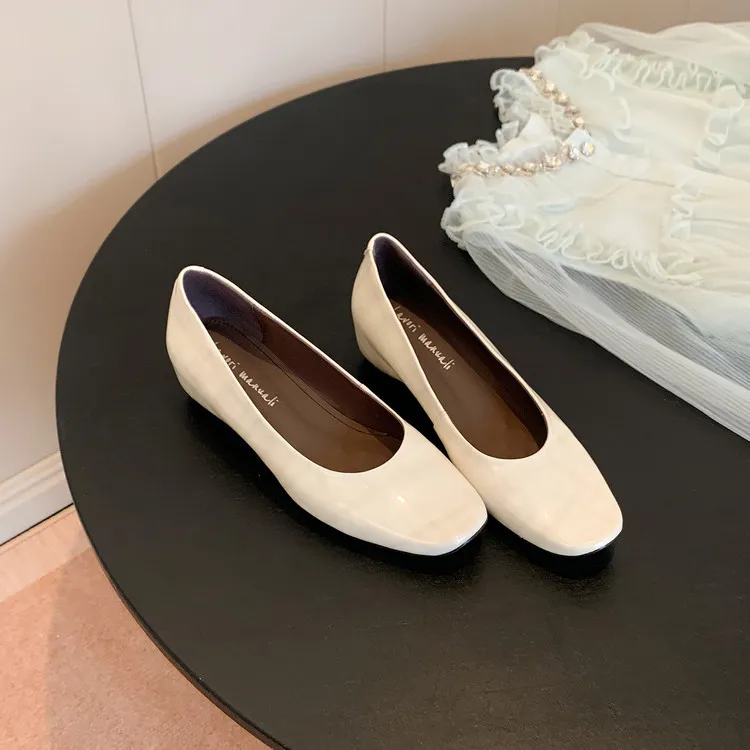 Spring single-toe wedge heel high-heel cowhide fashion women's shoes 3-25y
