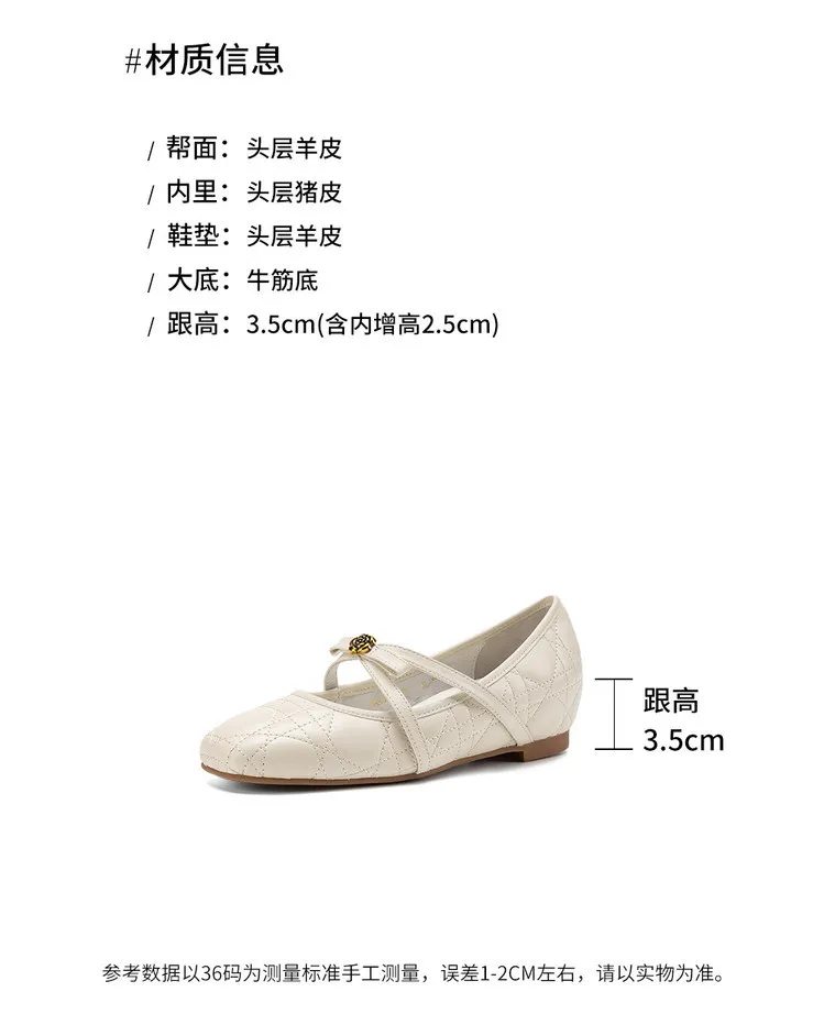 Spring single shoes, round toe, low heel, bow, sheepskin fashion women's shoes, 3-30b