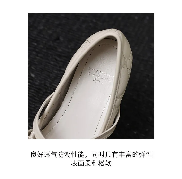 Spring single shoes, round toe, low heel, bow, sheepskin fashion women's shoes, 3-30b