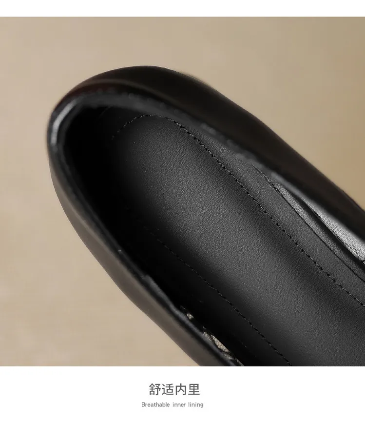 Summer single shoes, square toe, buckle, chunky heel, low heel, fashion women's shoes, 4-6F