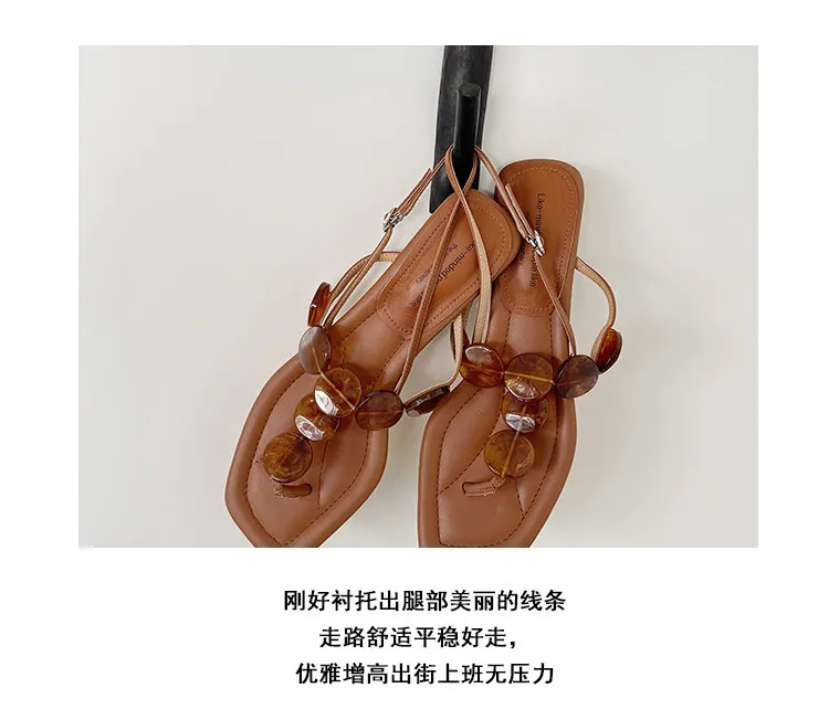 Summer square-toe flat fashion women's sandals 4-6q