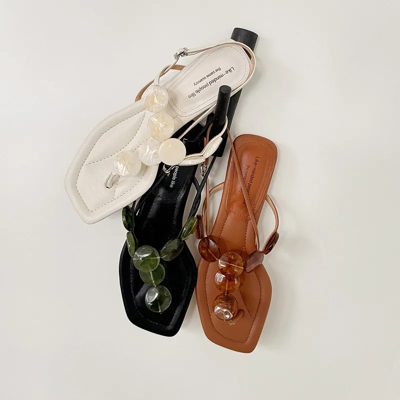 Summer square-toe flat fashion women's sandals 4-6q
