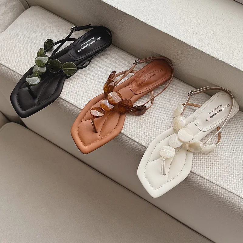 Summer square-toe flat fashion women's sandals 4-6q