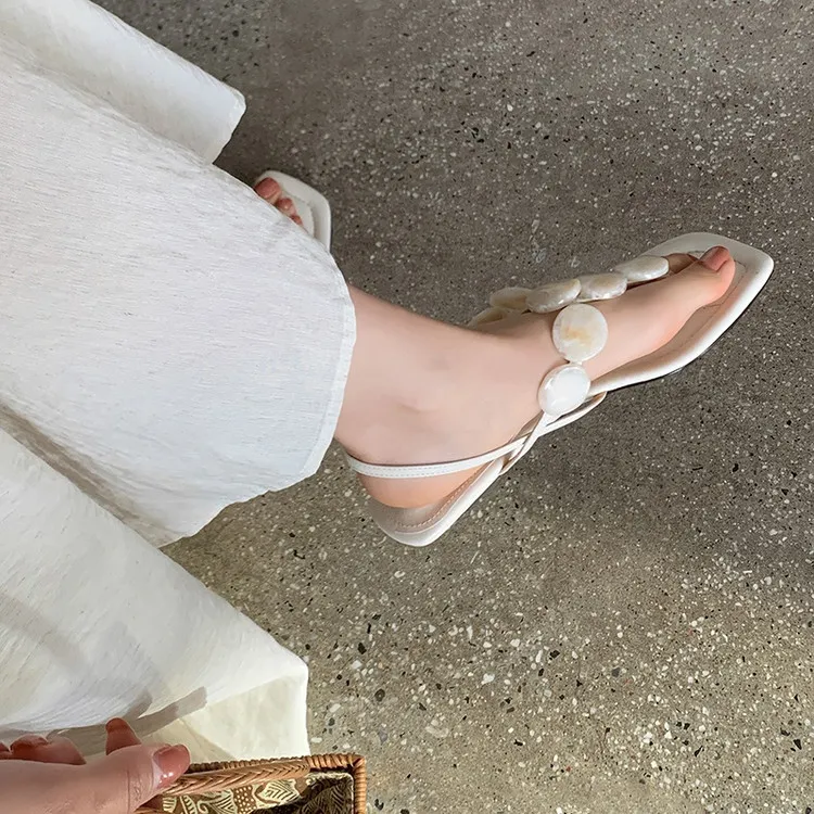 Summer square-toe flat fashion women's sandals 4-6q