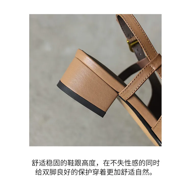 Summer sandals, closed toe, open back buckle, cowhide fashion women's shoes, 3-30u