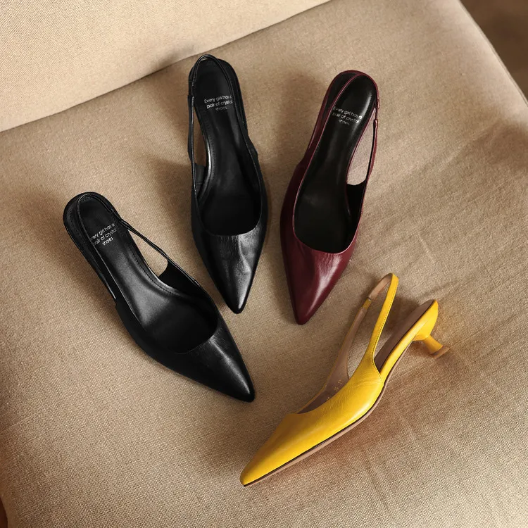Spring/Summer Sandals, Pointed Toe, Stiletto Heel, High Heel, Open Back Fashion Women's Shoes 4-6n