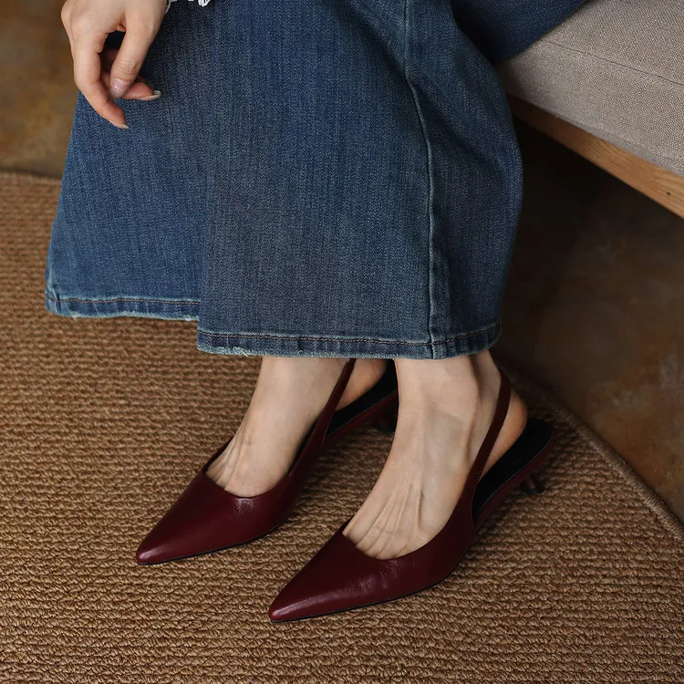 Spring/Summer Sandals, Pointed Toe, Stiletto Heel, High Heel, Open Back Fashion Women's Shoes 4-6n