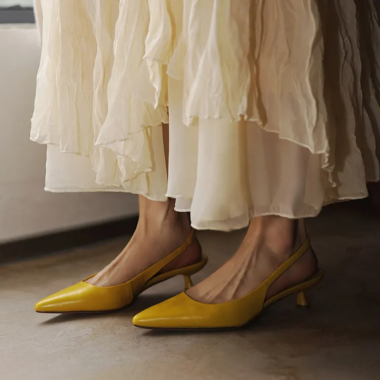 Spring/Summer Sandals, Pointed Toe, Stiletto Heel, High Heel, Open Back Fashion Women's Shoes 4-6n