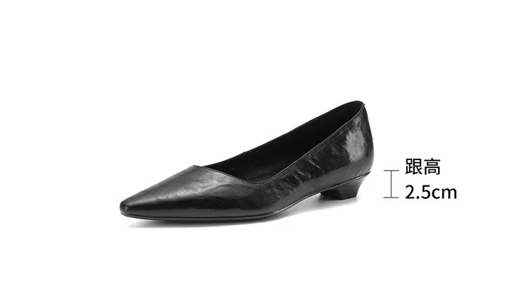Korean style leather shoes, all inside and out, perfect for spring, summer and autumn. Pointed toe, low heel, comfortable, slimming, slanted opening. Available in 3 colors.