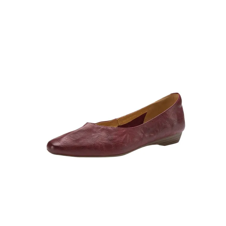 Spring single shoes, round toe, wedge heel, low heel, shallow mouth, fashion women's shoes, soft sole