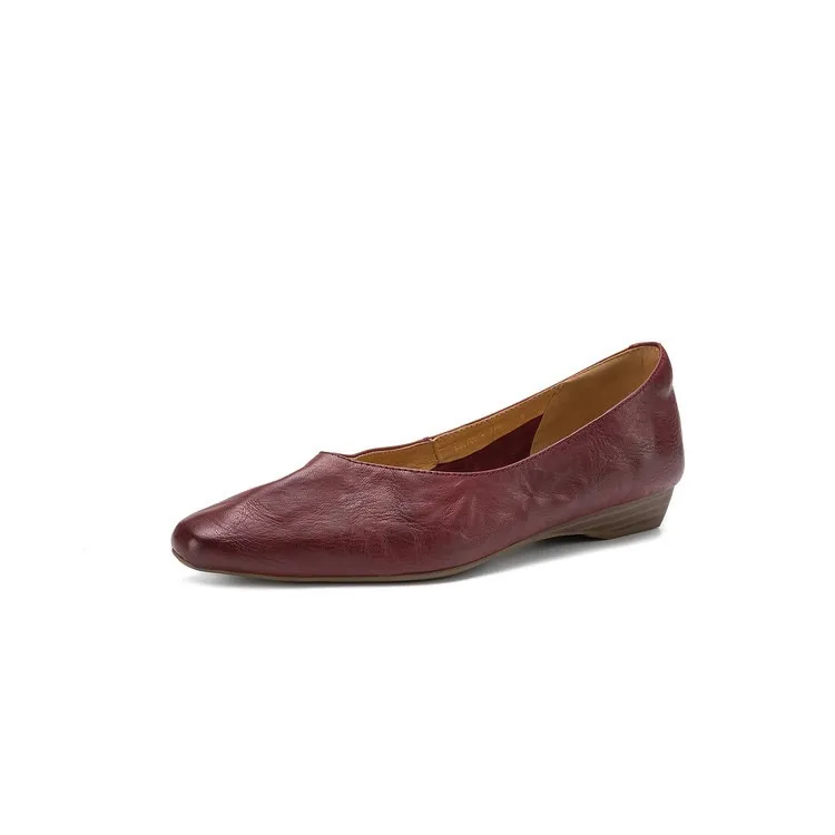 Spring single shoes, round toe, wedge heel, low heel, shallow mouth, fashion women's shoes, soft sole
