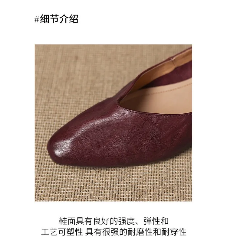 Spring single shoes, round toe, wedge heel, low heel, shallow mouth, fashion women's shoes, soft sole