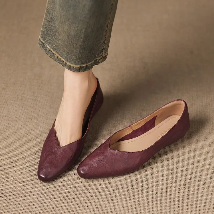 Spring single shoes, round toe, wedge heel, low heel, shallow mouth, fashion women's shoes, soft sole