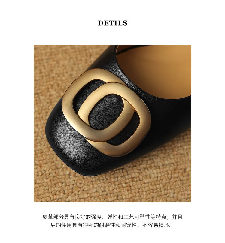 Spring square-toe chunky heel low-heel fashion leather slip-on women's shoes 4-22i