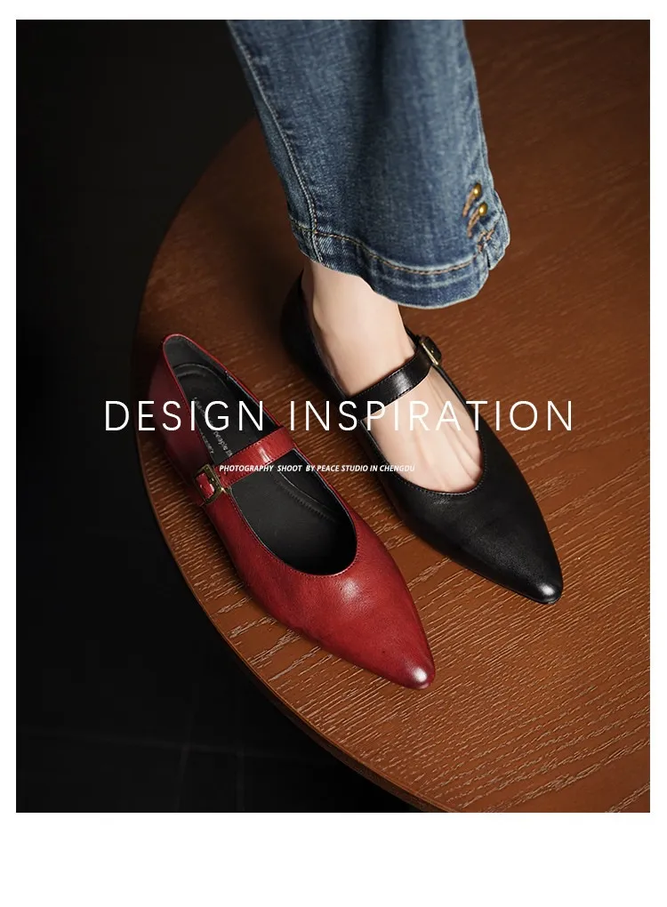 Supports encrypted ordering. ZMANZ Spring/Summer Single Shoes Pointed Toe Buckle Wedge Heel Leather Fashion Women's Shoes