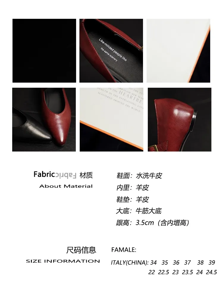 Supports encrypted ordering. ZMANZ Spring/Summer Single Shoes Pointed Toe Buckle Wedge Heel Leather Fashion Women's Shoes