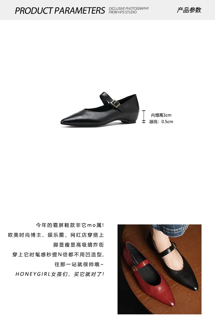 Supports encrypted ordering. ZMANZ Spring/Summer Single Shoes Pointed Toe Buckle Wedge Heel Leather Fashion Women's Shoes