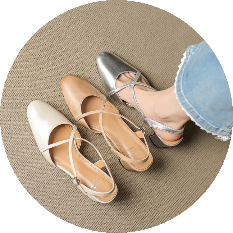 Supports encrypted ordering. Spring/Summer sandals, square toe, chunky heel, high heel, buckle, cowhide fashion women's shoes.