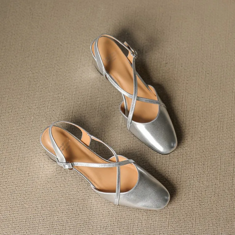Supports encrypted ordering. Spring/Summer sandals, square toe, chunky heel, high heel, buckle, cowhide fashion women's shoes.