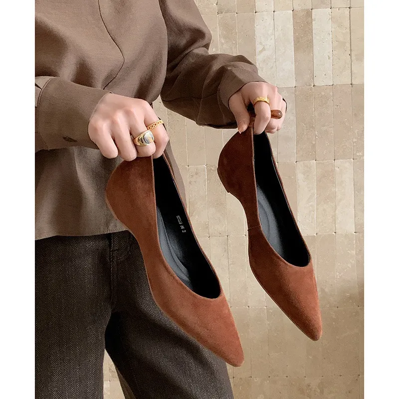 Supports encrypted ordering. Manzi Fashion Casual Single Shoes, Spring Pointed Toe Wedge Heel Low-Cut Fashion