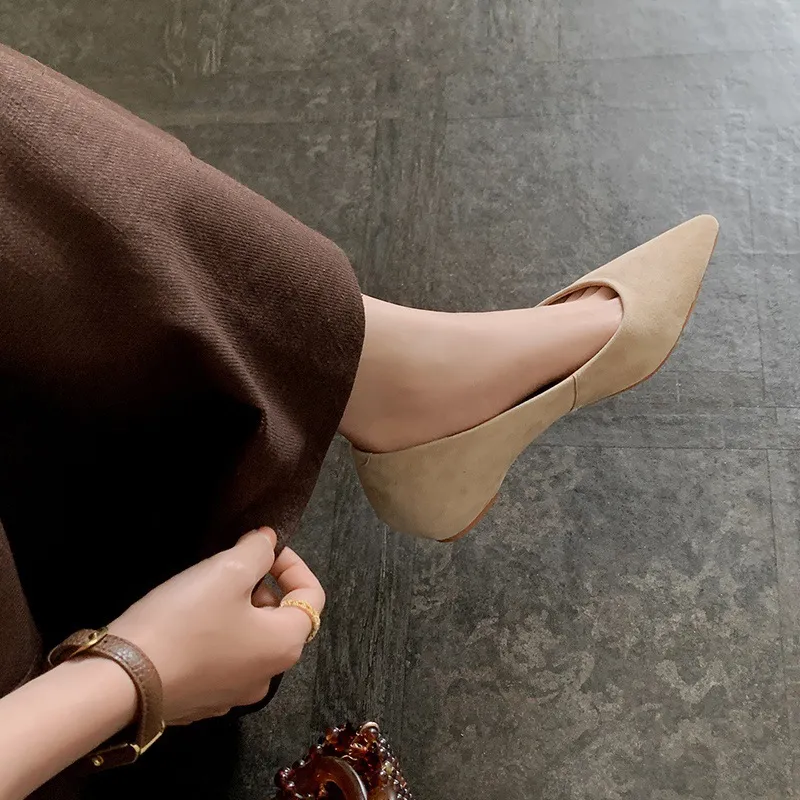 Supports encrypted ordering. Manzi Fashion Casual Single Shoes, Spring Pointed Toe Wedge Heel Low-Cut Fashion