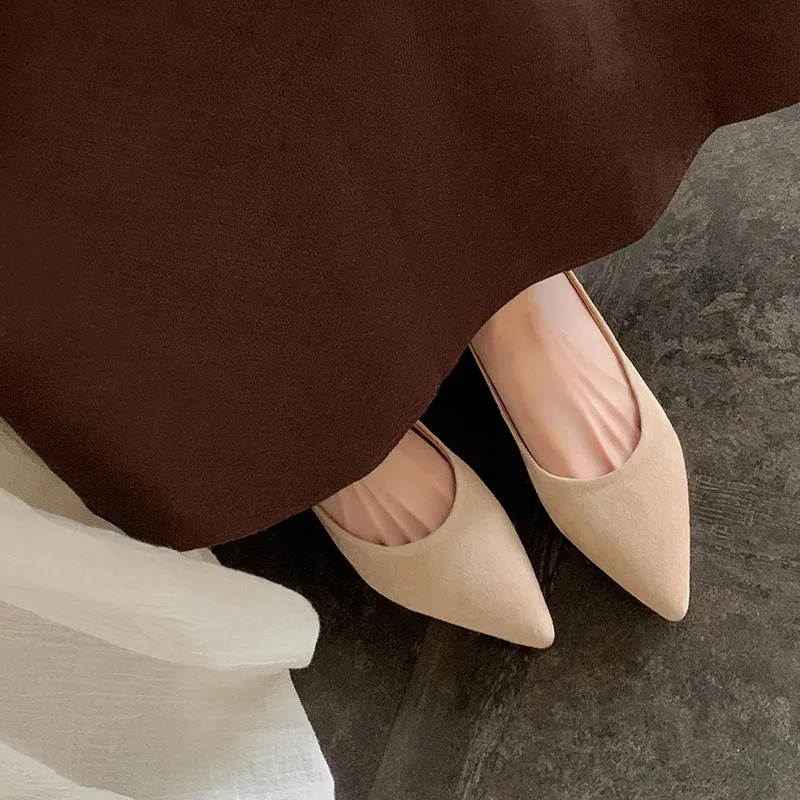 Supports encrypted ordering. Manzi Fashion Casual Single Shoes, Spring Pointed Toe Wedge Heel Low-Cut Fashion