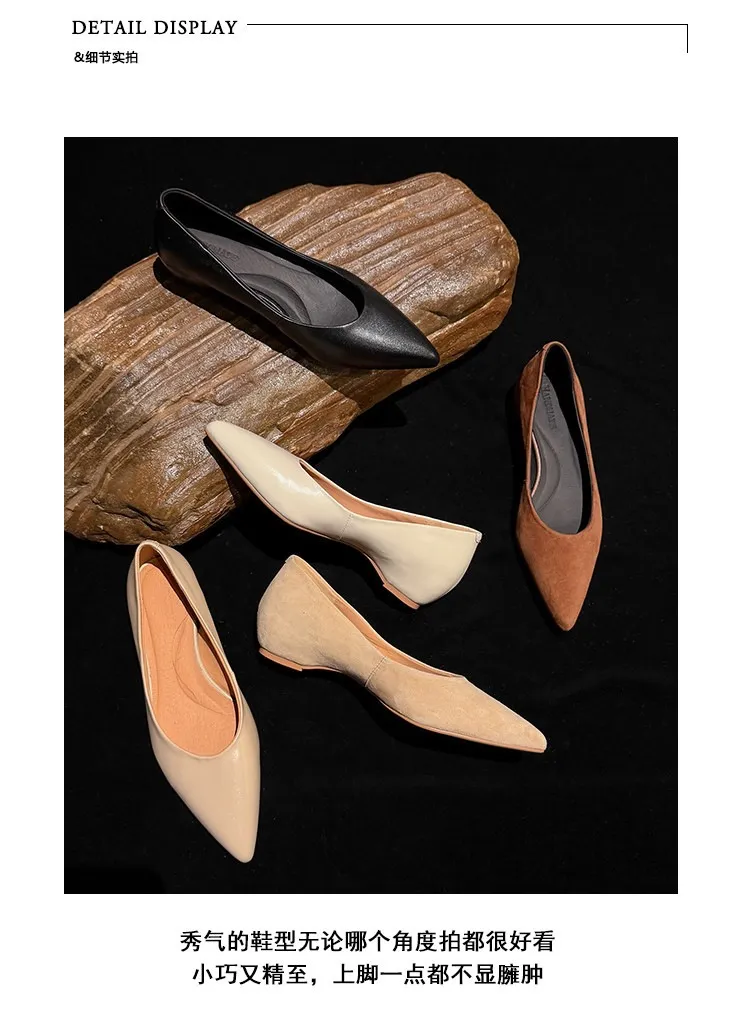 Supports encrypted ordering. Manzi Fashion Casual Single Shoes, Spring Pointed Toe Wedge Heel Low-Cut Fashion