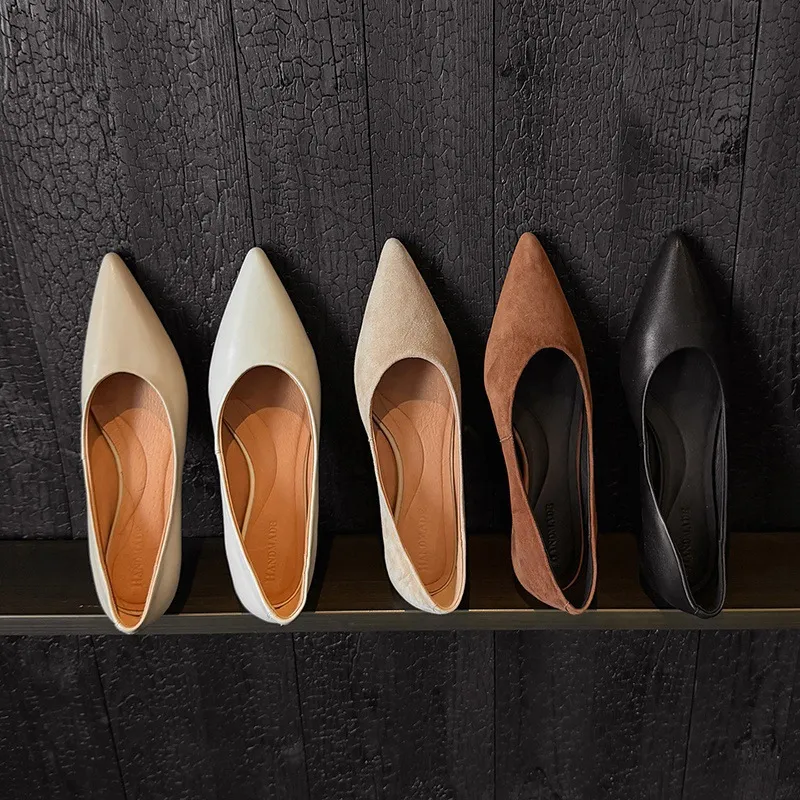 Supports encrypted ordering. Manzi Fashion Casual Single Shoes, Spring Pointed Toe Wedge Heel Low-Cut Fashion