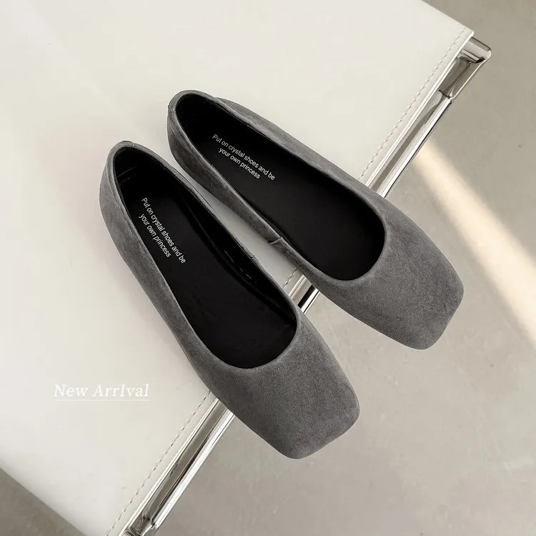 Spring flat shoes, square toe, low-cut, French polka dot fashion sheepskin women's shoes, 4-29p