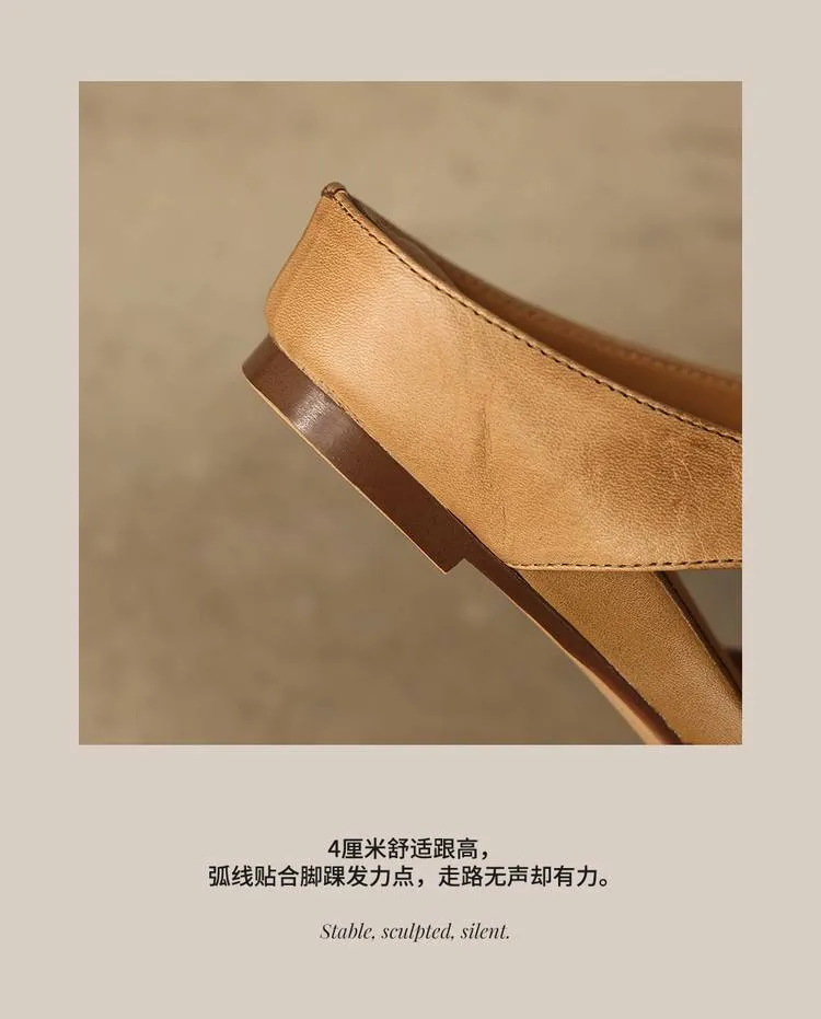Supports zip-lock summer comfortable soft cowhide fashionable wedge sandals with retro style women's shoes