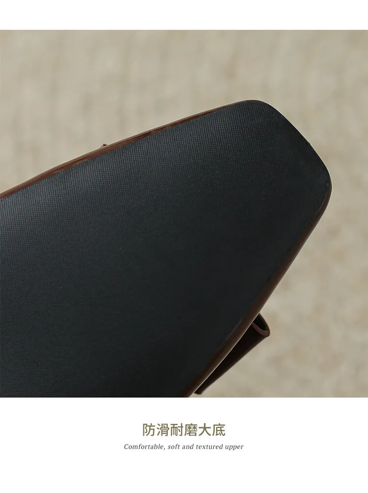Fashionable Spring/Summer Square Toe Low-Heeled Slip-On Black Women's Fashion Shoes (3-3q)