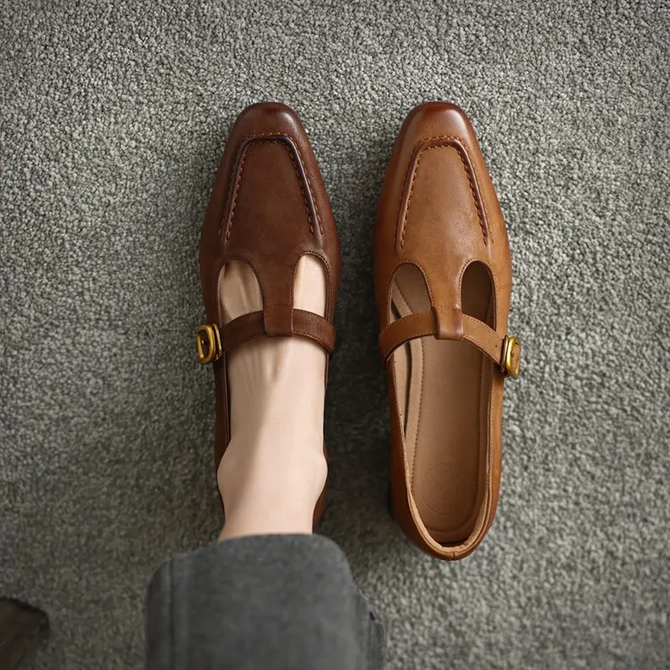 Fashionable spring and autumn chunky heeled high heels with square toe buckle slip-on shoes, sizes 34-42, comfortable women's shoes, 3-14f.