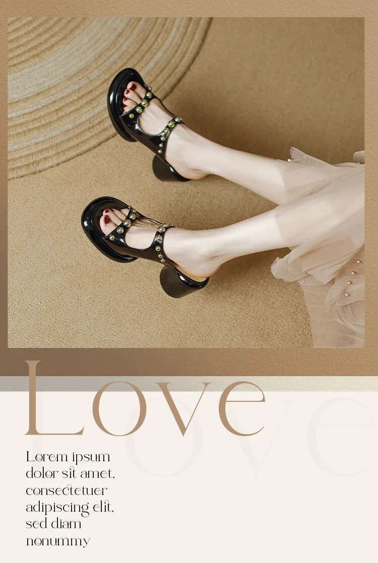 Summer Hot Selling Fashion Studded Sandals High-Heeled Platform Sandals Comfortable Fashion Sandals 3-14u