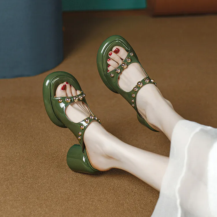 Summer Hot Selling Fashion Studded Sandals High-Heeled Platform Sandals Comfortable Fashion Sandals 3-14u